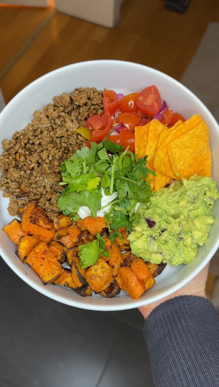 Süßkartoffel Taco Protein Bowl