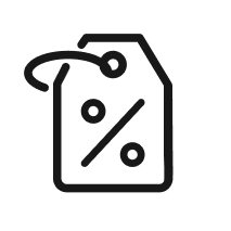 schwarzes Rabatt Badge / Icon