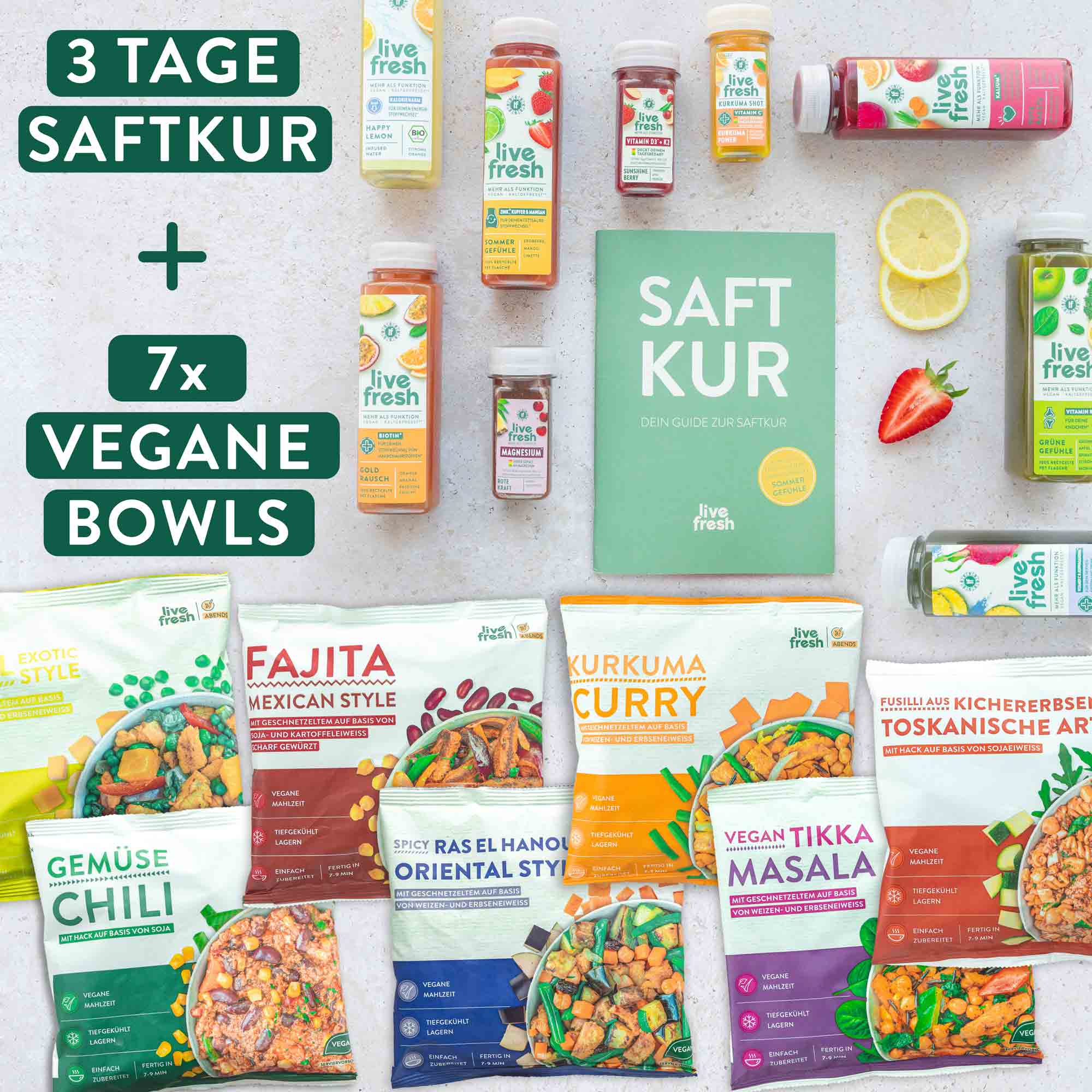 Veganuary Bundle - 3 Tage Saftkur + 7 Tage vegane Bowls